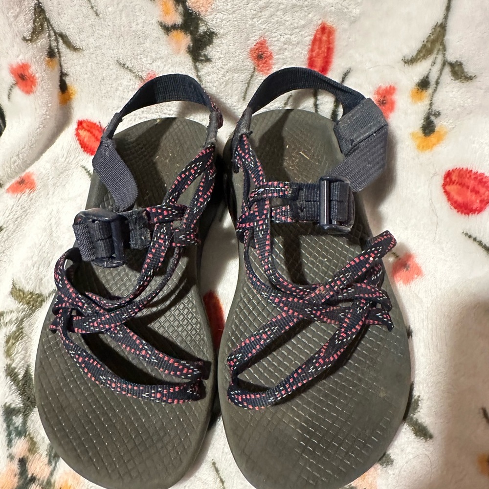 Chaco Women's Strappy Sandals - Black, Blue and Pink